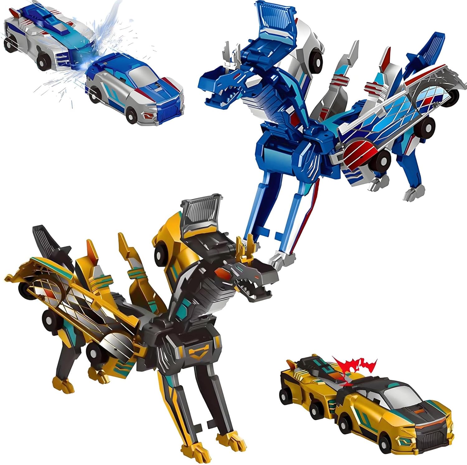 DinoDrive 2-in-1 Transforming Race Car Dinosaur Automatic Transforming Toy